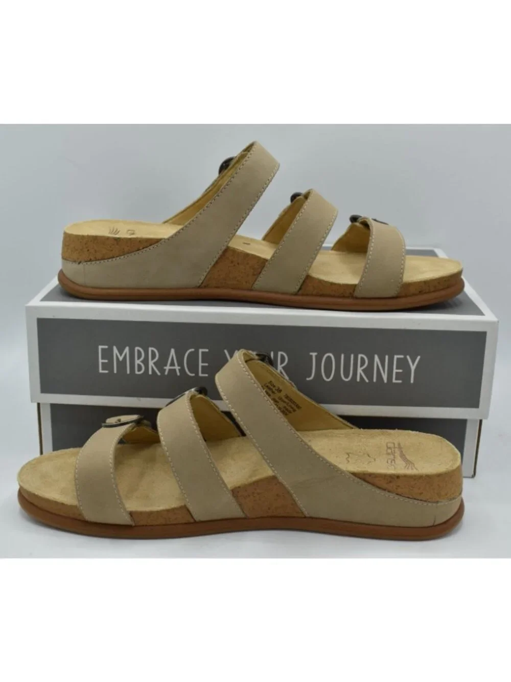 Dansko Womens Size‎ EU 38 Campbell Milled Nubuck Sand Tan Slip On Sandals Shoes